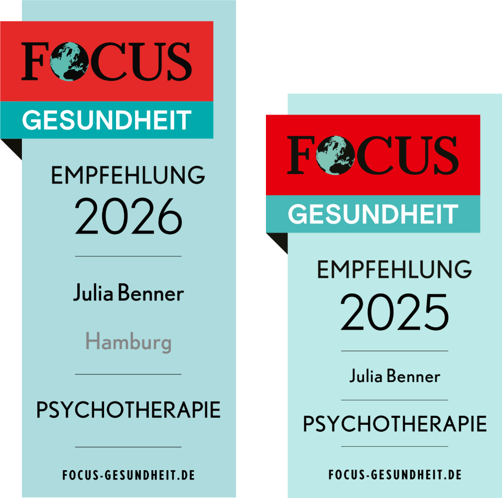 FOCUS Gesundheit Empfehlung 2026 und 2025 – Julia Benner, Psychotherapie Hamburg